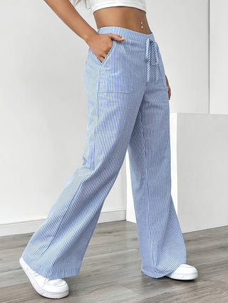 Lorette | Pantalon large rayé