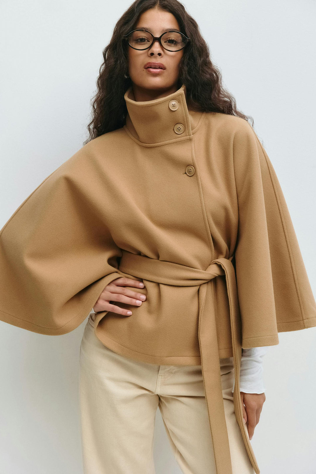 Mélanie | Manteau-cape ceinturé