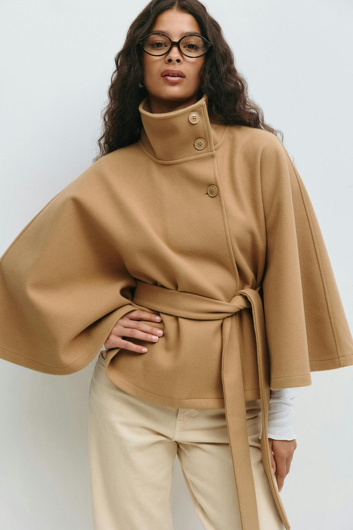 Mélanie | Manteau-cape ceinturé