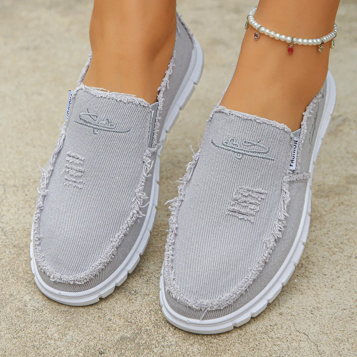 Prune | Mocassins décontractés en toile brodée