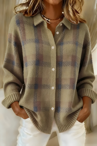 Aliénor | Cardigan doux à carreaux