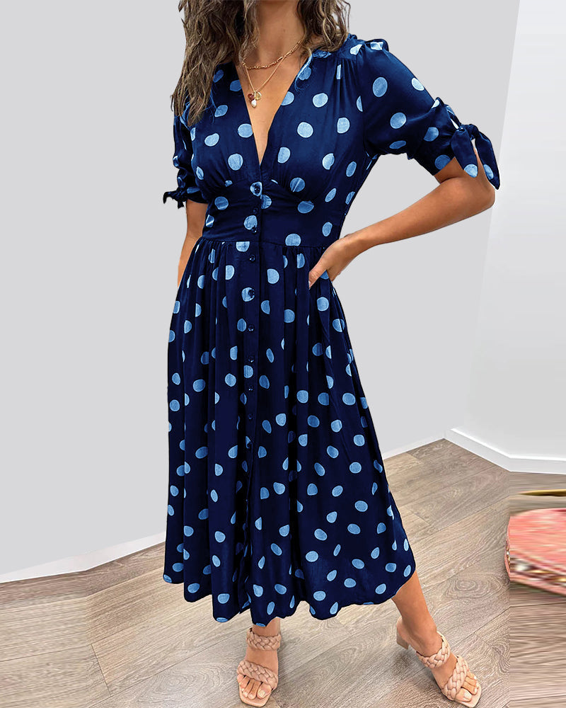 Armelle | Robe élégante à pois