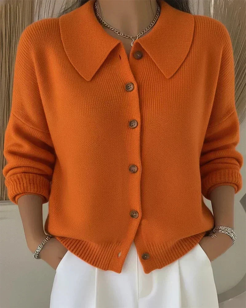Emma | Veste en maille à col chemise