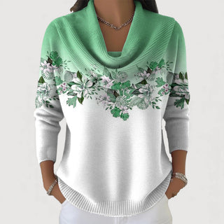 Coline | Pull fleuri à col roulé
