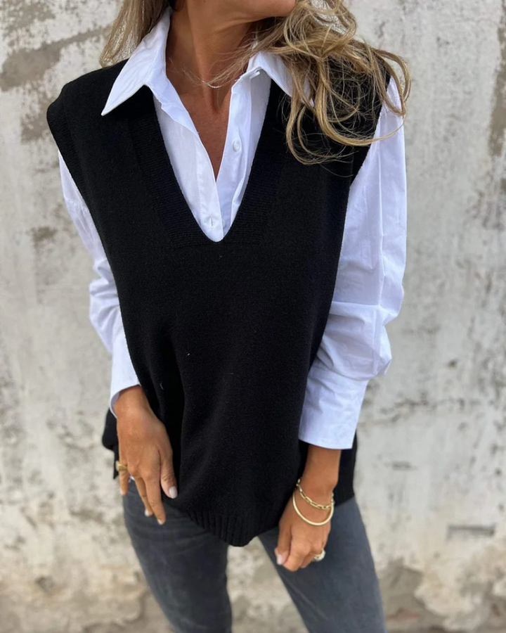 Élise | Pull sans manches en maille