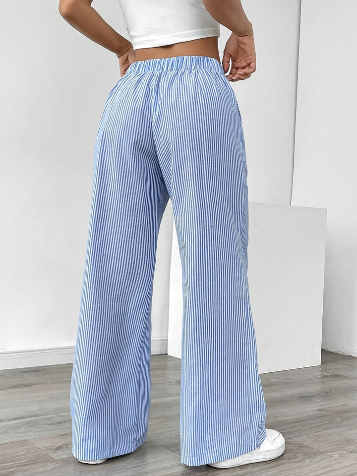Lorette | Pantalon large rayé