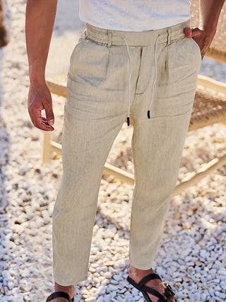 Adrien | Pantalon large en lin avec cordon