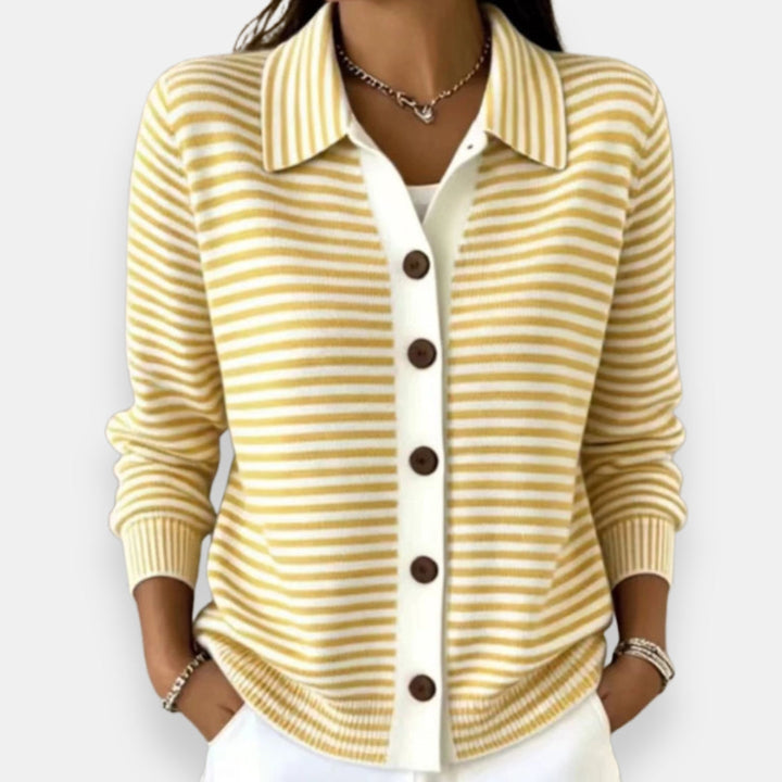Avril | Cardigan rayé boutonné