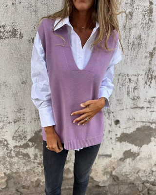 Élise | Pull sans manches en maille