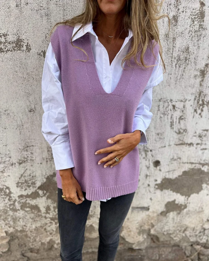 Élise | Pull sans manches en maille