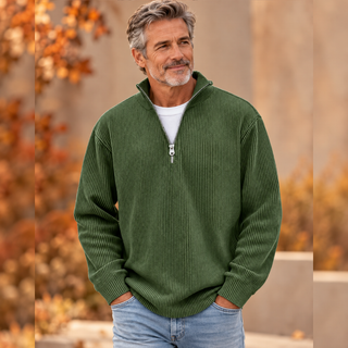 Marc | Pull col zippé côtelé