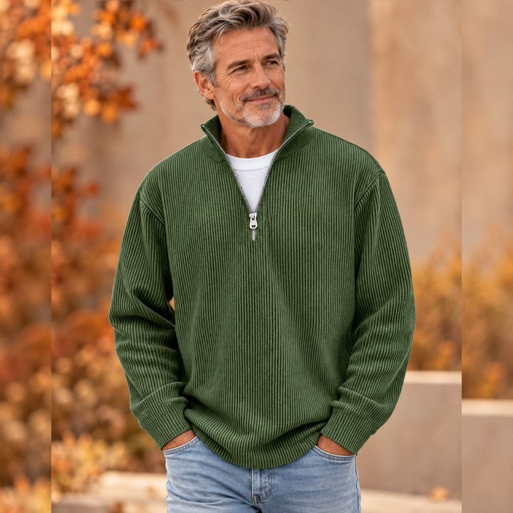 Marc | Pull col zippé côtelé