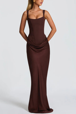 Philippine | Robe longue à col carré