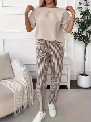 Violaine | Pantalon large à rayures