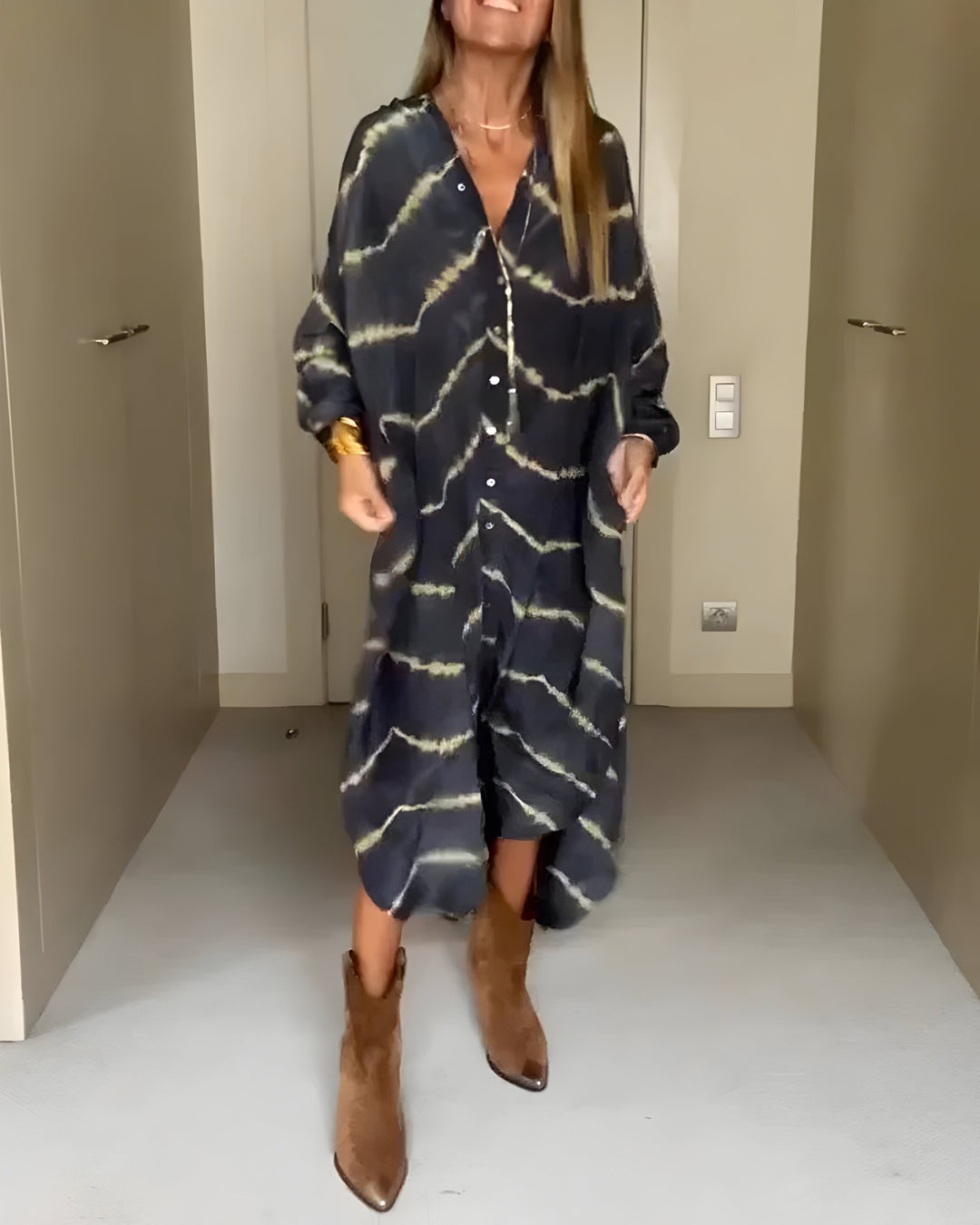 Catherine | Robe longue bohème rayée