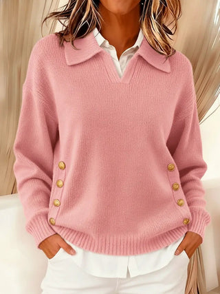 Charlotte | Pull à col polo boutonné