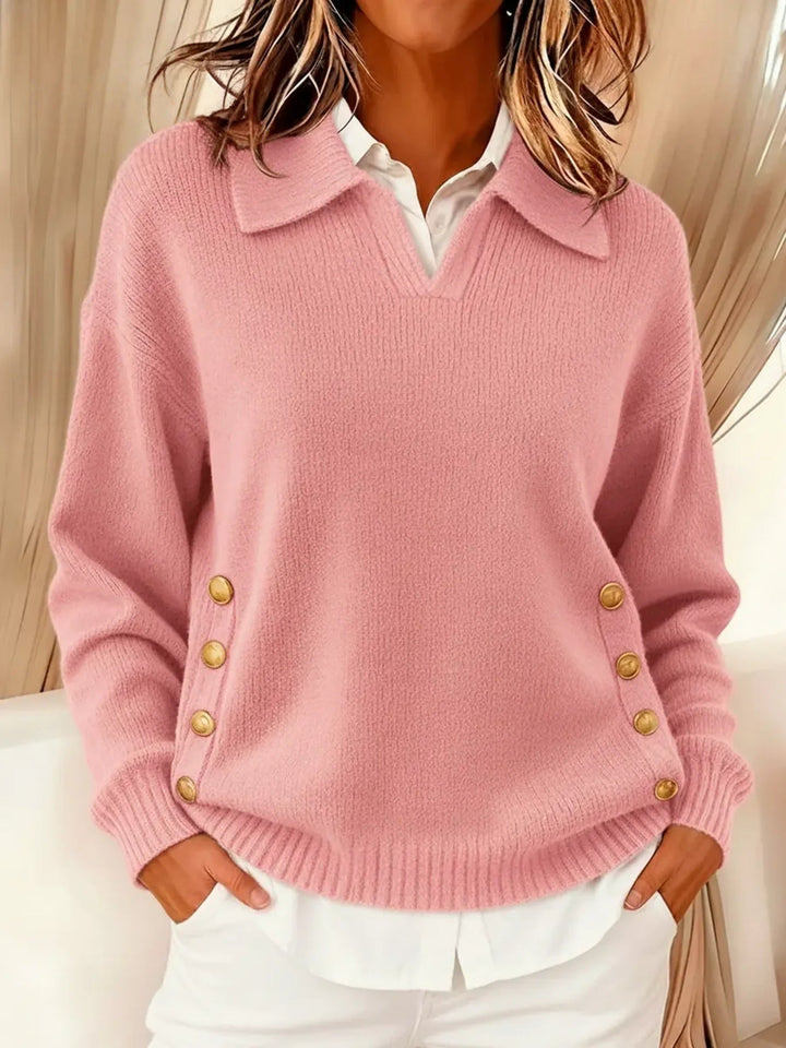 Charlotte | Pull à col polo boutonné