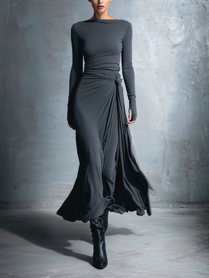 Éléa | Robe longue à nœud latéral