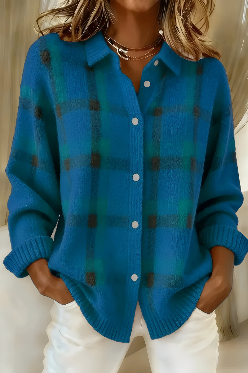 Aliénor | Cardigan doux à carreaux