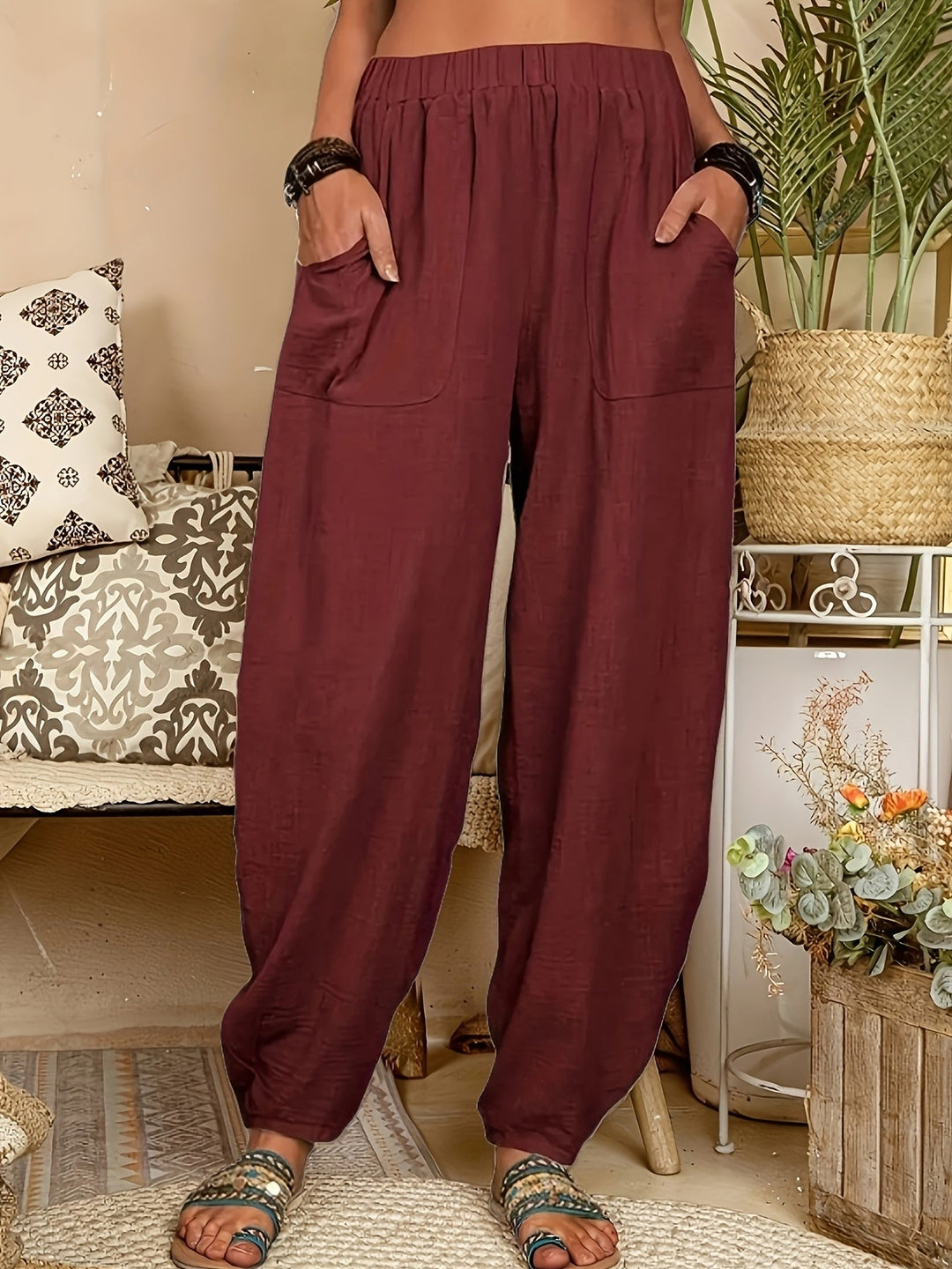 Fleur | Pantalon drapé à jambes larges