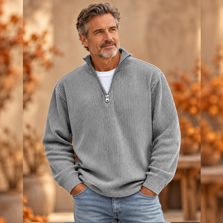Marc | Pull col zippé côtelé