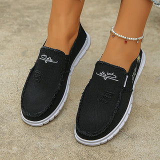 Prune | Mocassins décontractés en toile brodée
