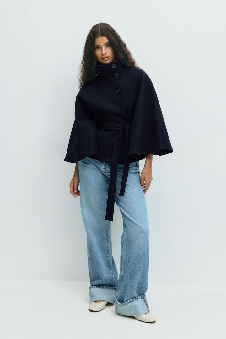 Mélanie | Manteau-cape ceinturé
