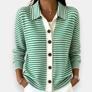 Avril | Cardigan rayé boutonné