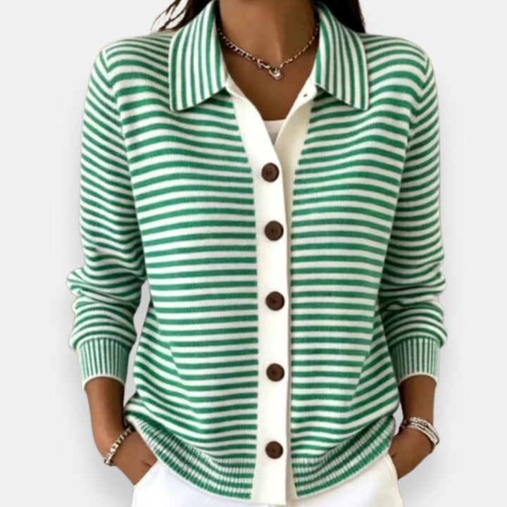 Avril | Cardigan rayé boutonné