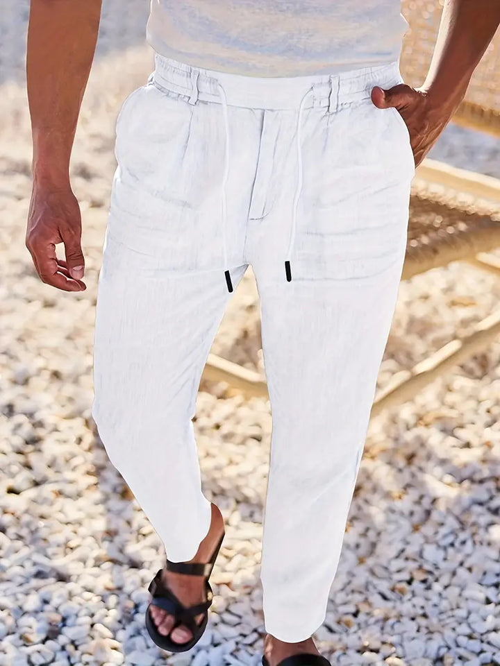 Adrien | Pantalon large en lin avec cordon