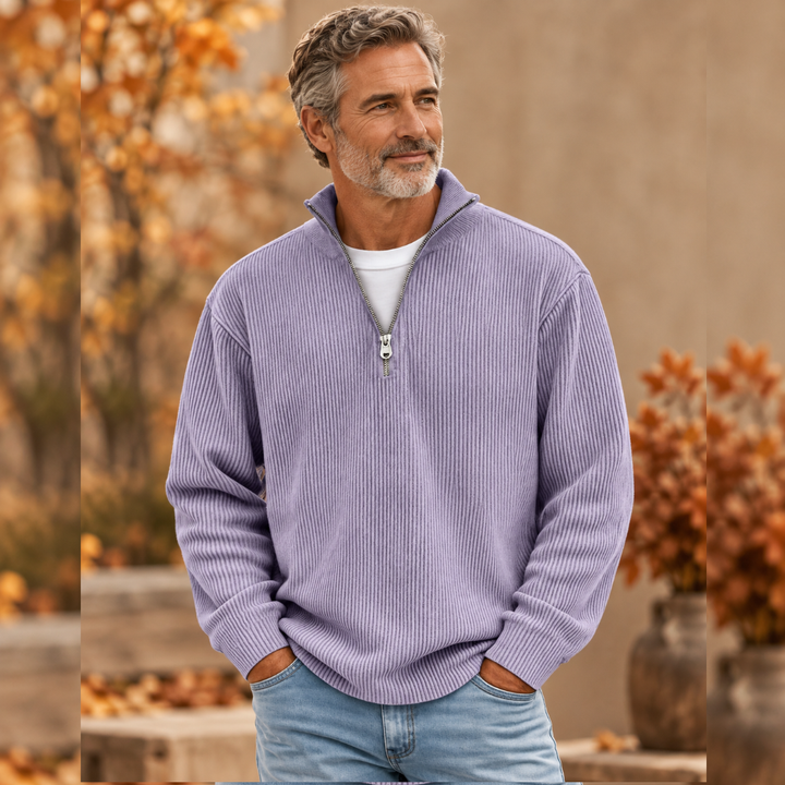 Marc | Pull col zippé côtelé