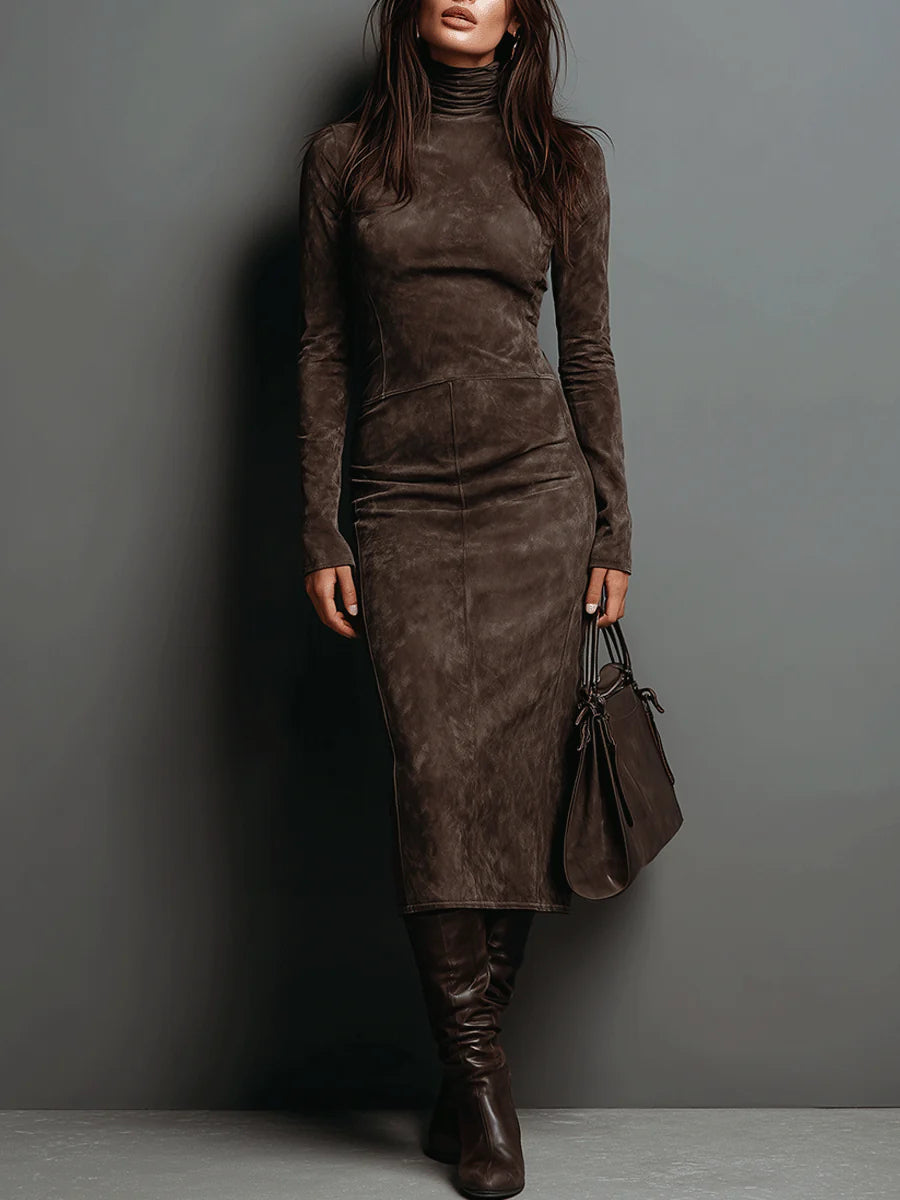 Constance | Robe midi marron