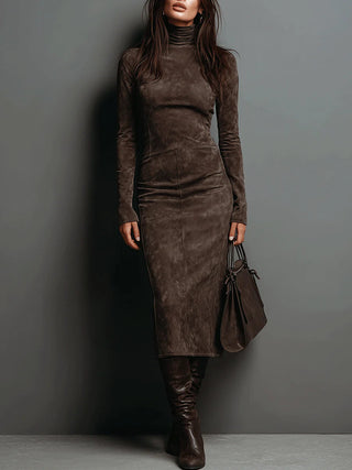 Constance | Robe midi marron
