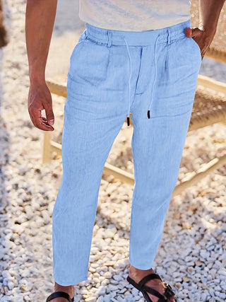 Adrien | Pantalon large en lin avec cordon