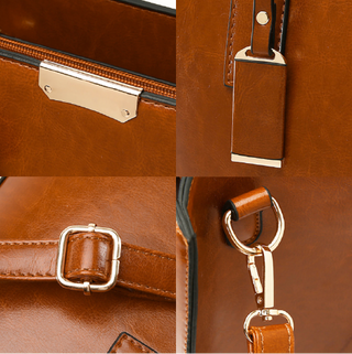 Hélène Paris | Ensemble sac et deux portefeuilles en cuir véritable