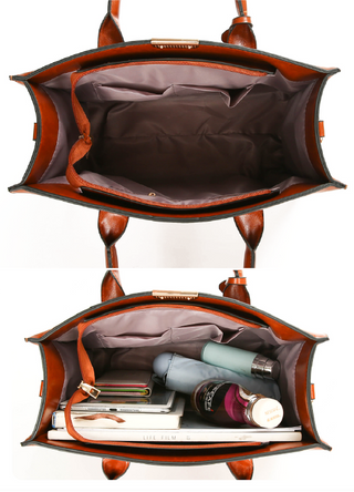 Hélène Paris | Ensemble sac et deux portefeuilles en cuir véritable
