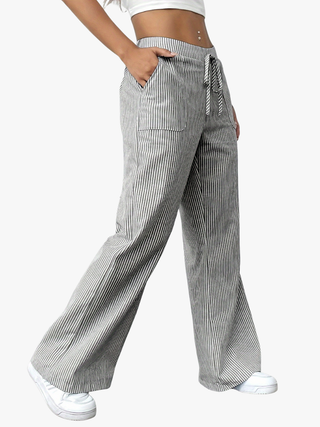 Lorette | Pantalon large rayé
