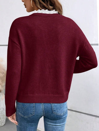 Jeanne | Pull élégant à col en dentelle