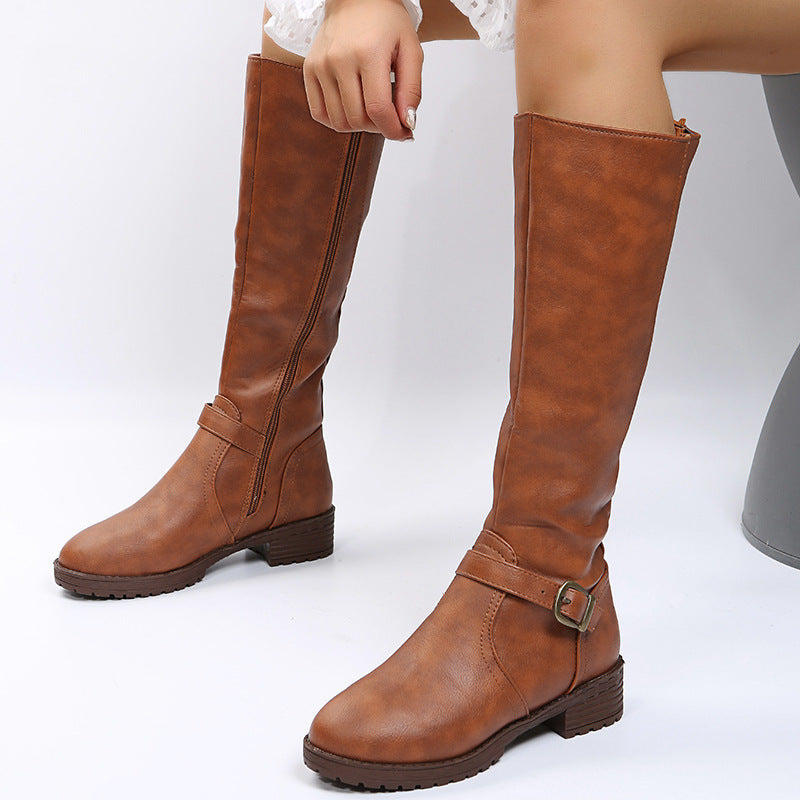 Louise | Bottes hautes élégantes à boucle