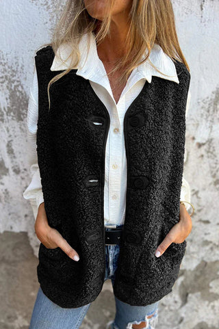 Louise | Gilet bouclé à boutons
