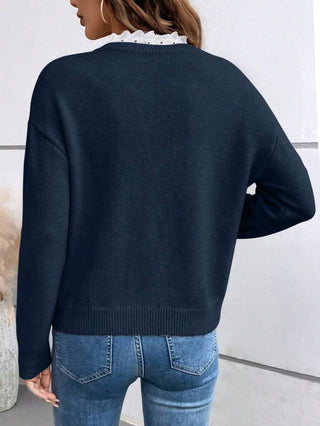 Jeanne | Pull élégant à col en dentelle
