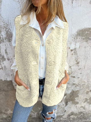 Louise | Gilet bouclé à boutons