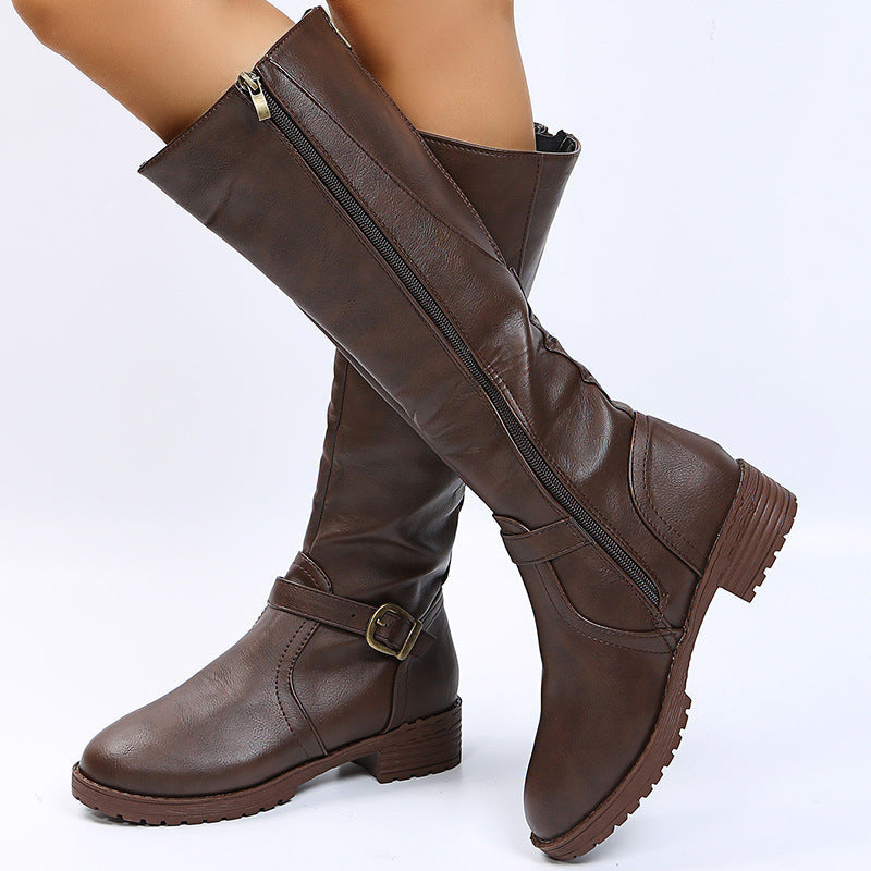 Louise | Bottes hautes élégantes à boucle