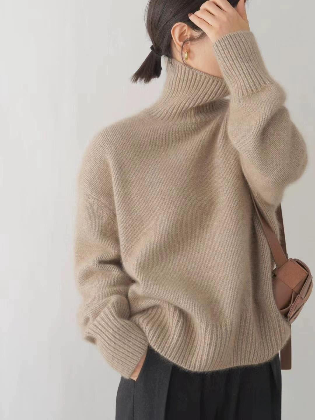 Jocelyne | Pull à col roulé en cachemire