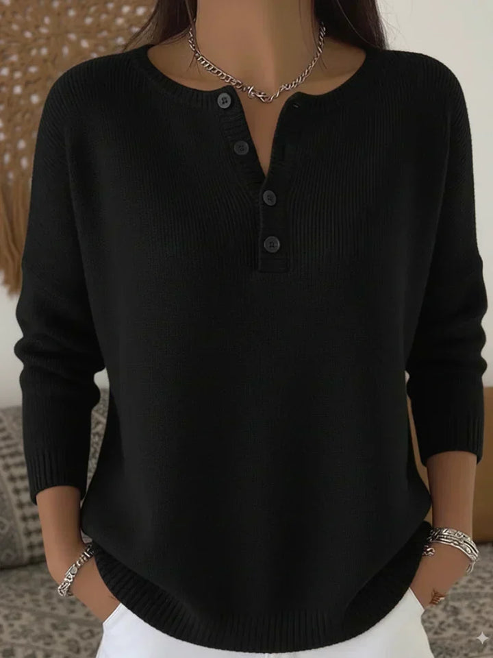 Francine | Pull en maille Henley