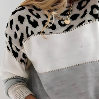 Mireille | Pull doux à imprimé animalier