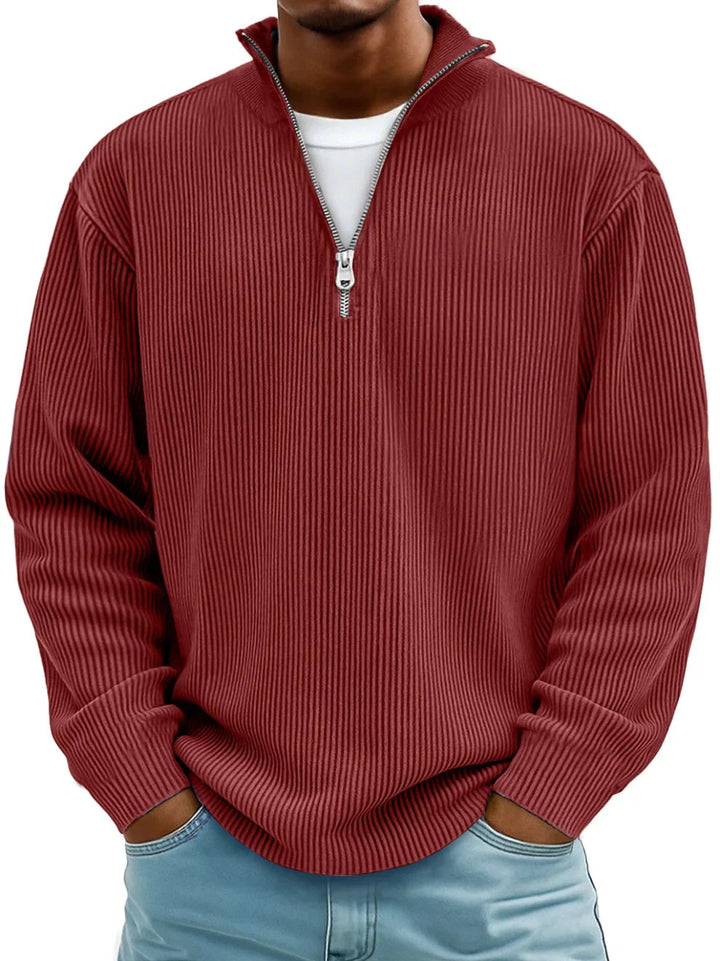 Marc | Pull col zippé côtelé
