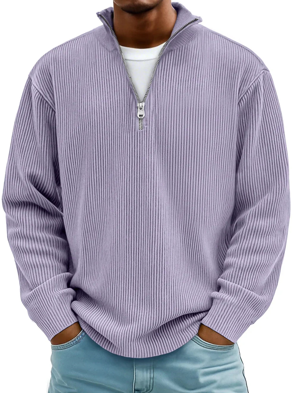 Marc | Pull col zippé côtelé
