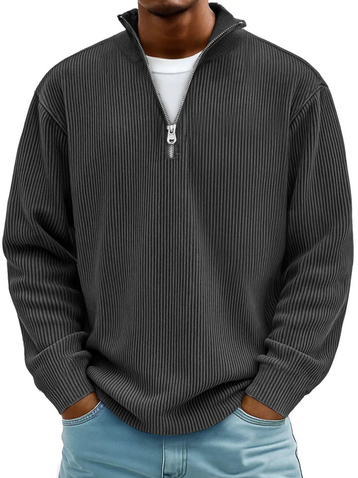 Marc | Pull col zippé côtelé