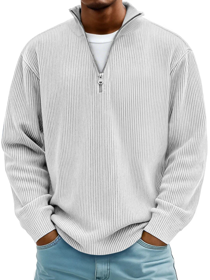 Marc | Pull col zippé côtelé